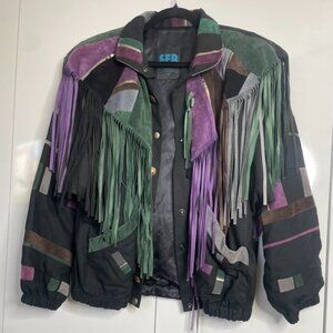 Santa Fe Re-creations Leather Fringe Jacket - Small - Beautiful Colors!